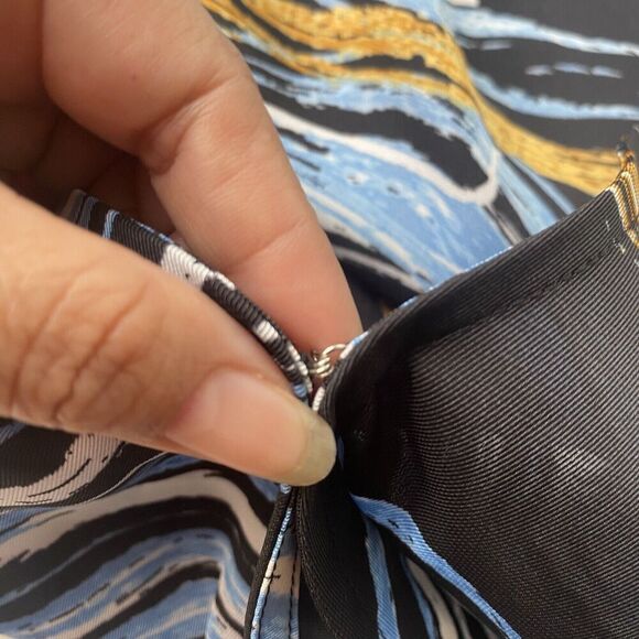 Nine West Blouse Wrap Top Silky Shirt Womens Size Large Short Sleeve Tie Waist - Picture 7 of 15